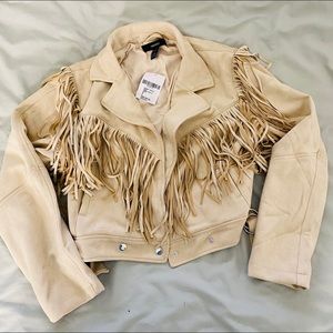 Beige Fringe Jacket